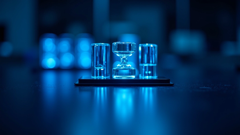 Kvantdators ar mirdzošiem kvantbitiem un modernās laboratorijas aprīkojumu